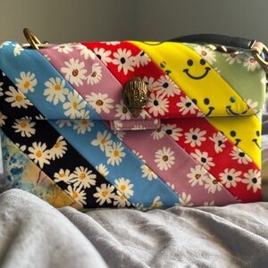 Kurt Geiger Floral & Smile Quilted Shoulder Bag